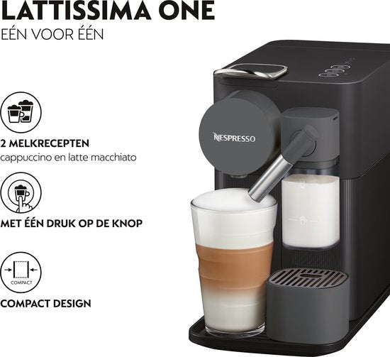 De'Longhi Nespresso Lattissima One EN510.B - Koffiecupmachine - Zwart