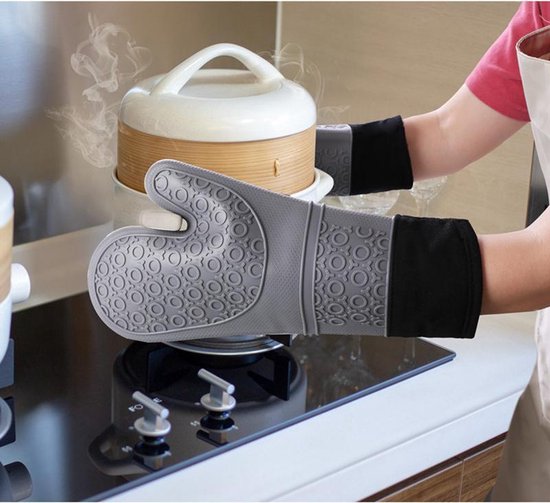 Siliconen ovenwanten paars 2 stuks hittebestendig 260°C