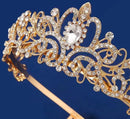 Betoverende Diadeem Kroon met Zijdelingse Kammen - Schitterend Accessoire voor Speciale Gelegenheden-goud