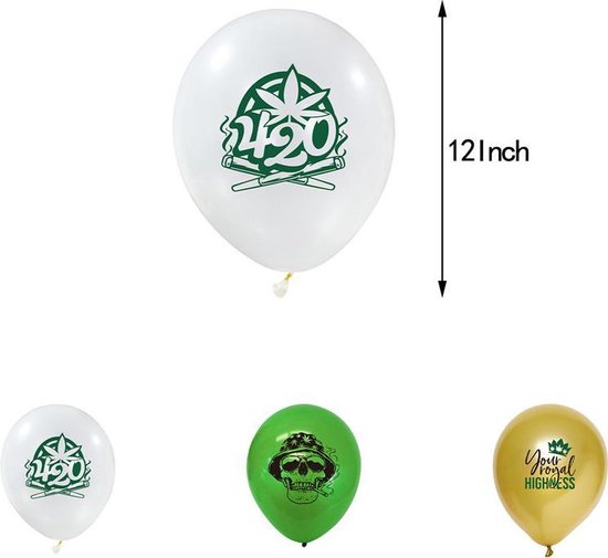 46delige Verjaardagsfeestset met cannabisbladthema