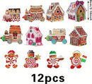24-delige Set Houten Kersthangers – Snoeptrein Decoraties vo