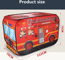 TDR Kinder Auto Tent Brandweerwagen - Opvouwbaar 112x70x75CM