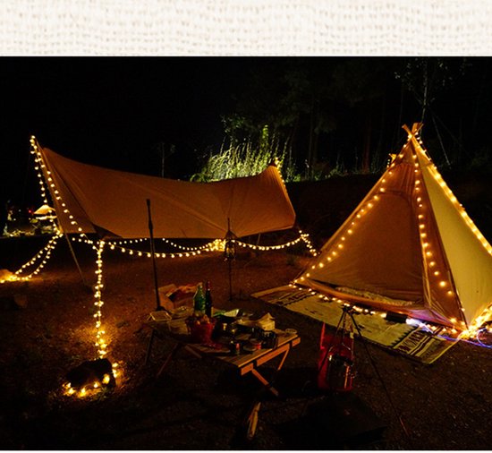 LED bal lichtsnoer warm wit 12m 100 lichtjes bal USB 8 functies afstandsbediening