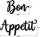 bon appetit 3D wandbord- muurdecoratie-Line art -metaal-zwart 36x15CM