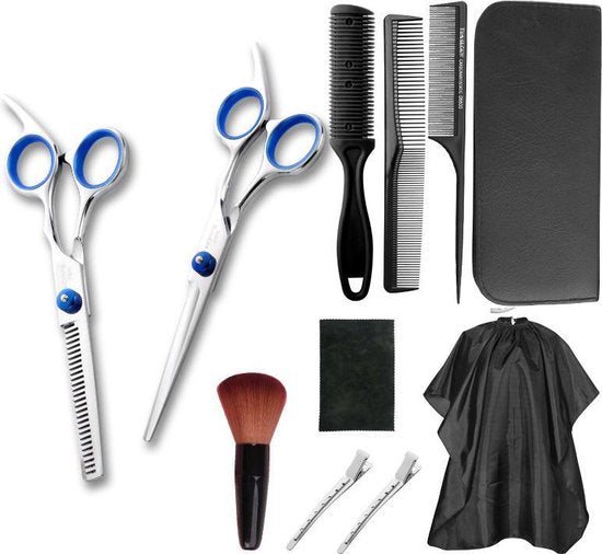 Kappersschaar Set met Uitdunschaar en Accessoires