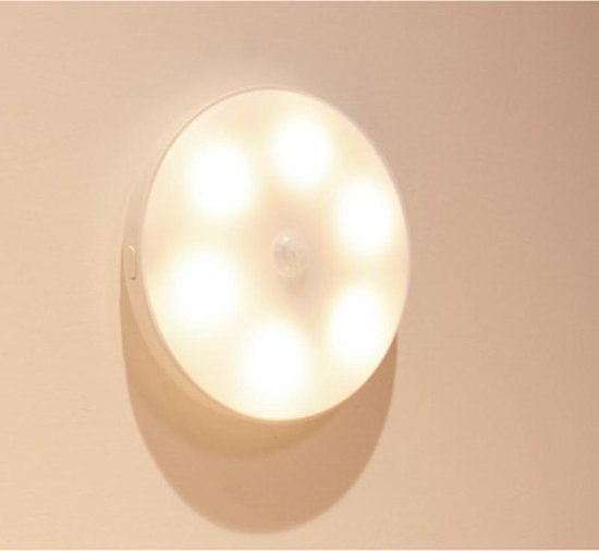 Draadloze LED-plaklamp (12 mm dik) met bewegingssensor, timer en oplaadbare batterij - oogbeschermend en dimbaar met warm-witte gloed (2700 K) - perfect voor kamer en kastverlichting 's nachts en als cadeau voor speciale gelegenheden