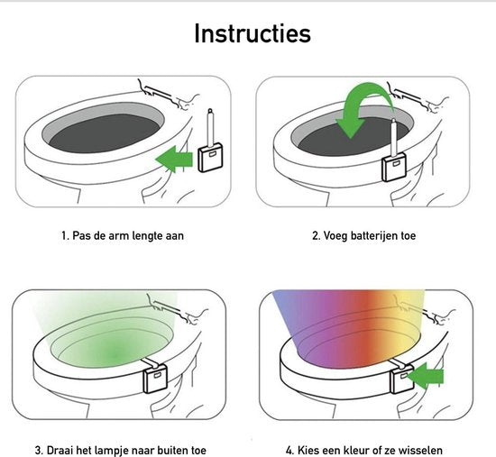 Toilet LED nachtlamp met bewegingssensor - 8 kleuren