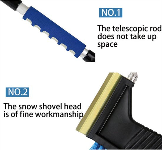 3-in-1 ijskrabber/sneeuwveger + noodhamer, uitschuifbaar
