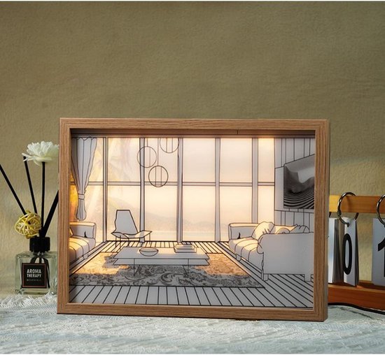 3D LED Nachtlamp – Houten Sfeerverlichting met USB-voeding e