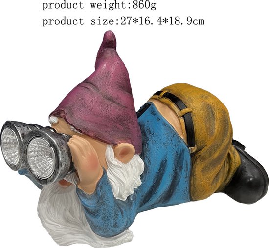 Charmant tuinkabouter lamp, telescoop zonne-energie, IP55 wa