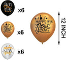 52 delig Happy New Year Versiering-Oud en Nieuw Feest Decoratieset-Zwart Goud Zilver