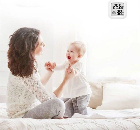 2-in-1 Mini Digitale Hygrometer - Temp & Vocht, Wit