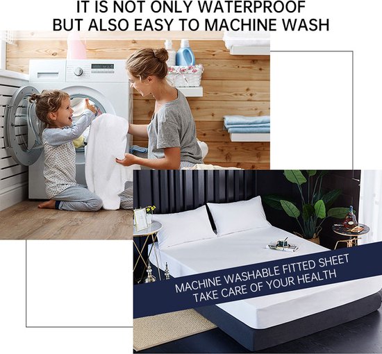 Matrashoes - Ademend & Antibacterieel - Waterdicht - Bescherm uw matras tegen vloeistoffen & allergieën - 90x200cm - Wit