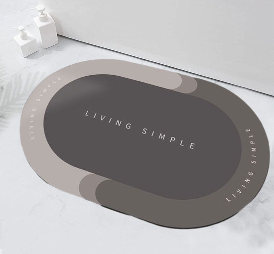 super absorberende badmat -antislip-Kaki ovaal 50*80CM