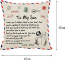 TDR - Sierkussensloop - 45x45 cm  - leuk als cadeau voor vader naar zoon-  "To my son"