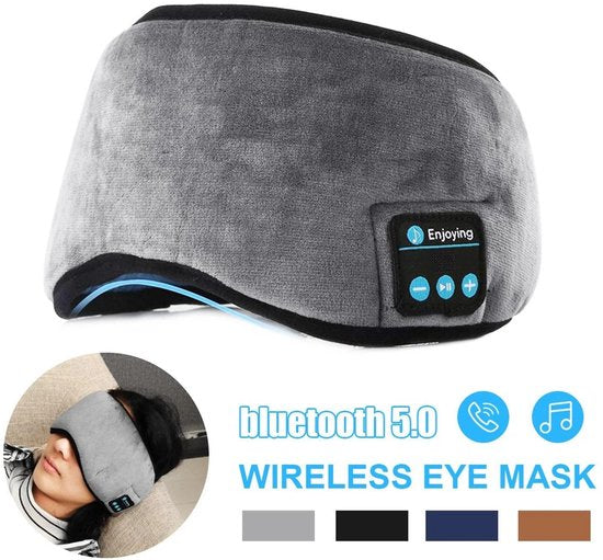Bluetooth 5.0 Draadloos Slaap- & Muziekmasker, Grijs