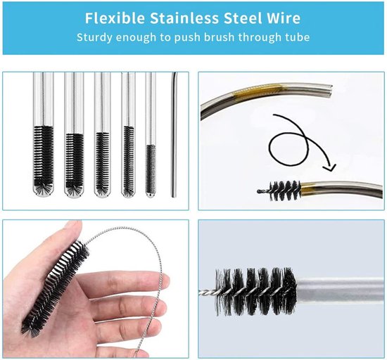 11 delige Schoonmaak borsteltjes- Schoonmaak Ragertjes-Buizenreiniger-Aquarium Pijp Reinigingsborstel -zwart
