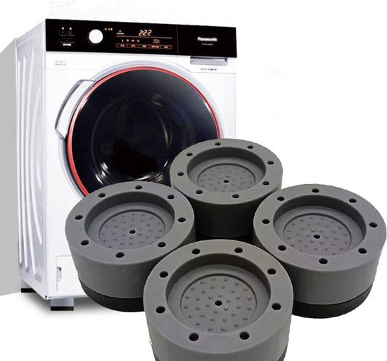 4 Wasmachine Trillingsdempers - Antislipmatjes - Zwart