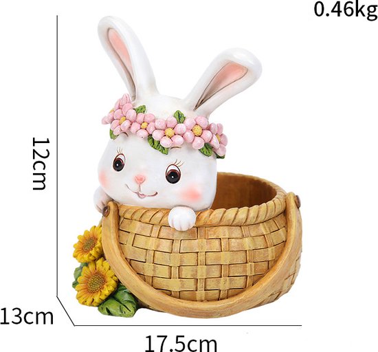 3delige Schattig konijn ornament - bloempot voor binnen en t
