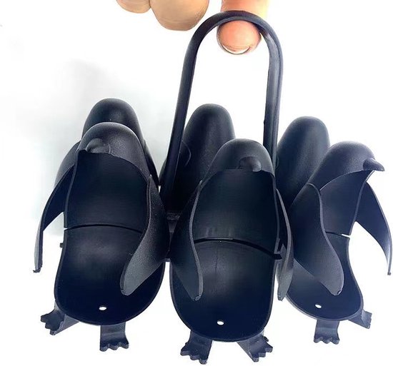 Pinguïn eirhouder met opvallend design-eierkoker-zwart