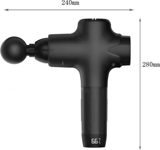 TDR Massager Gun: Het Ultieme Massageapparaat voor Sport, Fasciabehandeling, Relaxatie & Pijnbestrijding - Met 7 Niveaus & 8 Accessoires - Zwart