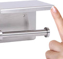 TDR-Toiletrol houder Met Plankje - RVS-Badkamer accessoires-
