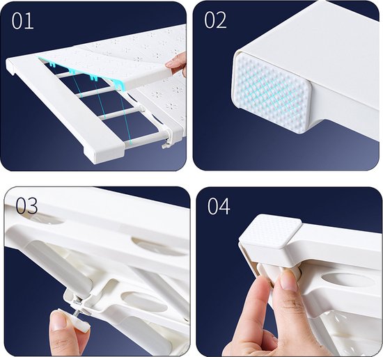 Verstelbaar legplank voor kasten - Uitschuifbaar van 71 tot