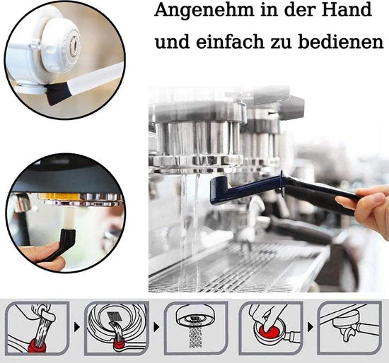 Unikorf 5-delig koffiemachine set: nylon/houten borstels