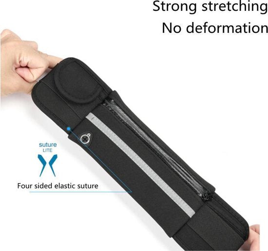 Heuptasje sport - running belt met waterfleshouder zwart