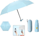 TDR--Opvouwbare Paraplu -Windproof-Zonbescherming Anti-Uv UPF50 + met gratis Reisetui-hemelsblauw