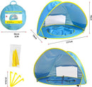 superleuke baby-strandtent met zwembadje-UV-bescherming-blau