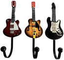 Gitaar Kapstokhaken Set – 3-pack – Metaal – Zwart – Decoratieve Wandhaken Muziek – Kapstokhaak Gitaarvorm