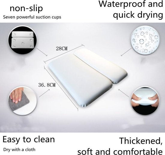 Luxe Badkussen met 7 Anti-Slip Zuignappen - Waterdicht