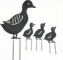 4 delige Holle eendfamilies - Prachtige Tuindecoratie met Levendig Silhouetontwerp - Metalen Stakes - Weerbestendig en Duurzaam - Eenvoudig te Installeren