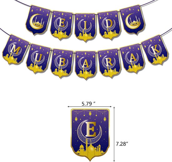 39-delige feestdecoratie set - Eid Mubarak / Ramadan