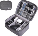 TDR - Kabel Tasorganizer -  Reis / Travel Organizer - voor datakabels, koptelefoon, oplader, etc - 25x19x10cm - Veel vakjes - Gadget - Grijs
