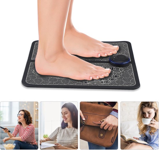Voetverlichting op Een Nieuw Niveau: De Voetmassage Mat met Innovatieve EMS-Technologie - 6 Massagestanden & 9 Intensiteiten - Draadloos & USB-oplaadbaar