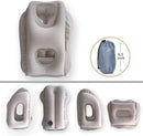Ergonomisch Opblaasbaar Reiskussen met Tas - Grijs - 30 x 35 x 50 cm