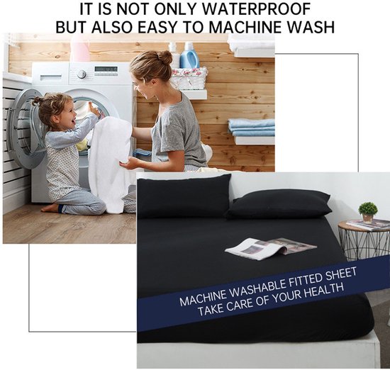 Matrashoes - Ademend & Antibacterieel - Waterdicht - Bescherm uw matras tegen vloeistoffen & allergieën - 140x200x30 cm - zwart