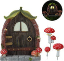 4-delige Kabouter Huisje Tuindecoratie met Licht