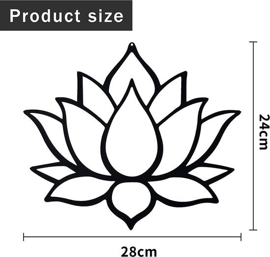 Unikorf Metalen Lotus Wanddecoratie 28x24cm Zwart