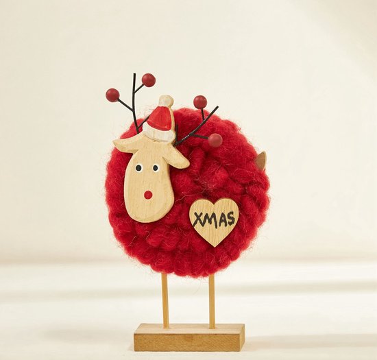 7-delige luxe kerstdecoratieset – Vilten rendieren, kerstbom