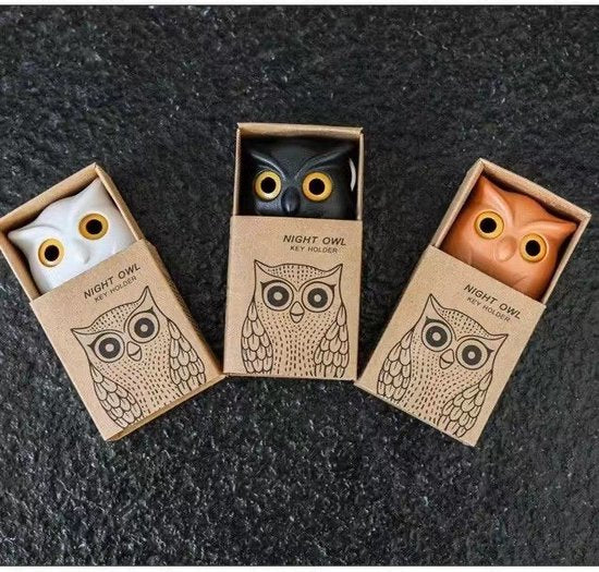 Nachtuil Sleutelhangerhouder Wit - Interactief Design 6x5 cm