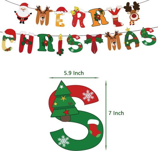 90 delig kerstfeestset - Thema: Merry Christmas - Versiering voor feestjes, verjaardag - feestdecoratie