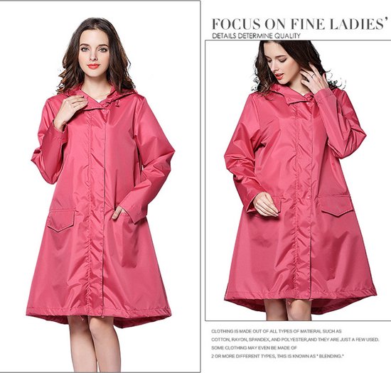 Unikorf Regenjas Opvouwbaar Waterdicht + Tas, Perzikroze