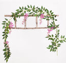 2stuks Gesimuleerde wisteria rank- kunstplanten slinger-Decoratieve plant voor diverse toepassingen-180cm- paars rood