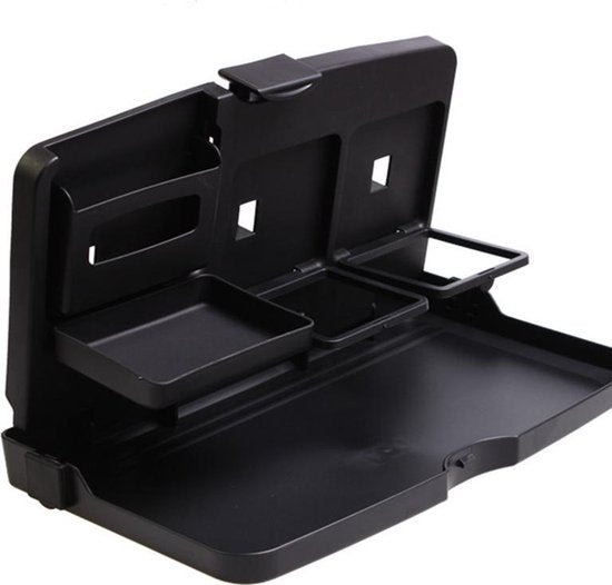 Inklapbare auto eettafel met bekerhouder - zwart