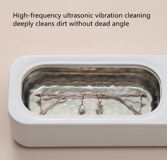 TDR - Mini ultrasoon reiniger - 360 graden reiniging, hoogfrequente trillingen, zonder schurende materialen of chemische middelen, licht van gewicht, waterreservoir met capaciteit van 350 ml