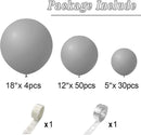 86-delige Macaron Ballonnenset - Ballonnenboog - Grijs