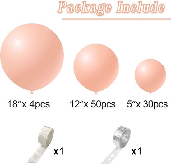 Unikorf 86-delige Macaron Ballonnenboog, Licht Perzik